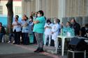 Banda da PM faz apresentação para pacientes do Hospital Pequeno Príncipe em comemoração ao Dia das Crianças