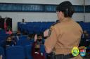 PM faz palestra sobre profissão policial militar no retorno às aulas em Maringá (PR)