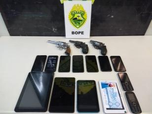 BOPE recupera 16 celulares e tabletes roubados e apreende três armas de fogo no Pinheirinho