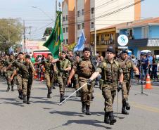 PM participa do desfile cívico-militar da Regional Fazendinha/Portão em Curitiba