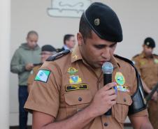 Regimento de Polícia Montada da PM celebra passagem de comando durante solenidade militar em Curitiba