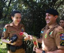 Batalhão da PM de Cascavel faz homenagem às policiais militares em alusão ao Dia Internacional da Mulher