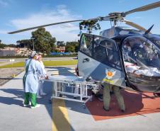 Helicóptero do BPMOA faz remoção aeromédica na Região Metropolitana