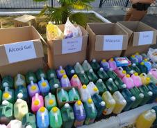 Batalhão Rodoviário da PM recebe doação de materiais de higiene para auxiliar no combate ao coronavírus