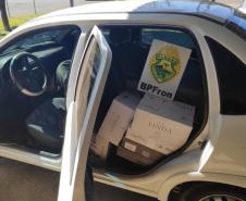 Durante Operação Hórus, BPFron apreende carro carregado com vinhos contrabandeados, no Oeste do estado
