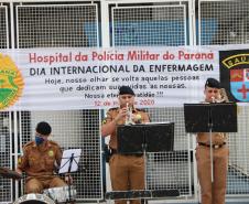 Banda de Música da PM faz homenagem para enfermeiros do Hospital da PM no Dia Internacional da Enfermagem