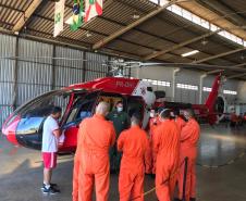 Operadores do BPMOA fazem treinamento com aeronave para Grupamento Aéreo do Corpo de Bombeiros do Distrito Federal