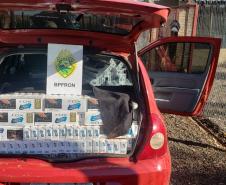 Operação Hórus: BPFron apreende U$ 11 mil dólares e carro carregado com 750 pacotes de cigarros contrabandeados
