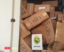 BPFron apreende 400 caixas de cigarros e causa prejuízo de R$ 1 milhão aos contrabandistas no Oeste do estado