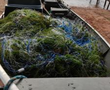 Polícia Ambiental encontra 500 metros de rede nos Rios do Corvo, no Noroeste do estado