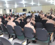 Evento marca a formatura de 28 policiais e bombeiros militares no Curso de Instrutor de Educação Física (CIEF) na APGM, em São José dos Pinhais (PR)