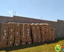 Mais de 5 mil pacotes de cigarro contrabandeado são apreendidos pela PM em Doutor Camargo, no Norte do Paraná
