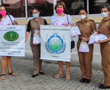 Embaixadoras da Paz Mundial entregam presentes para as profissionais da saúde do Hospital da PM em Curitiba