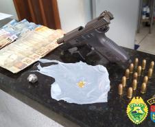 Homem é preso pela PM portando uma pistola e 14 munições em Marialva, no Noroeste do estado