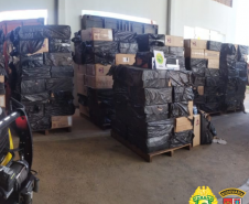 BPRv apreende caminhão carregado com mais de 120 mil maços de cigarros contrabandeados no Noroeste do estado
