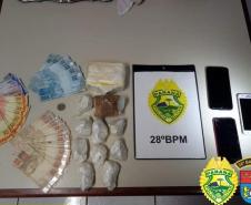 Na Lapa (PR), PM apreende mais de 1,2 quilo de cocaína em situações distintas