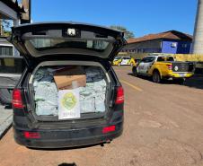 Carro carregado com cigarros e inseticidas contrabandeados é apreendido pelo BPRv em Cascavel