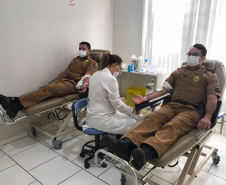 Policiais militares do 2º BPM participam de campanha de doação de sangue em Jacarezinho