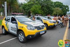 PM de Telêmaco Borba, Ortigueira e Reserva recebem quatro novas viaturas durante solenidade