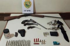 No Norte do Paraná, denúncias levam PM a apreender sete armas de fogo e encaminhar três suspeitos de porte ilegal
