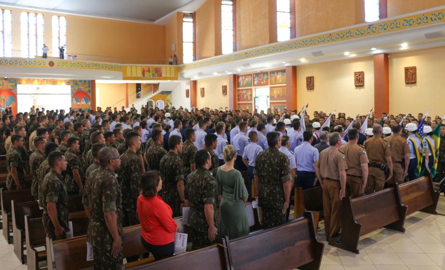 Polícia Militar do Paraná participa da Santa Missa de Páscoa dos Militares no Santuário São José Operário, em Curitiba