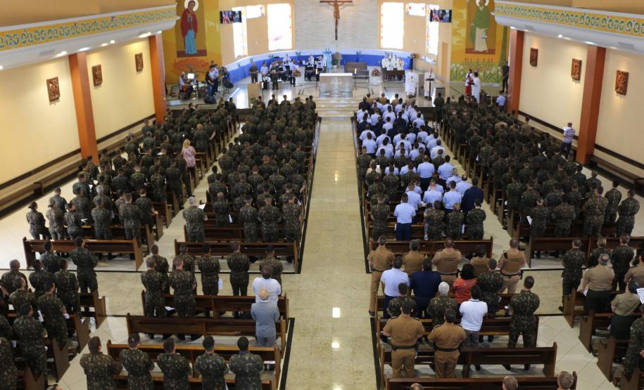 Polícia Militar do Paraná participa da Santa Missa de Páscoa dos Militares no Santuário São José Operário, em Curitiba