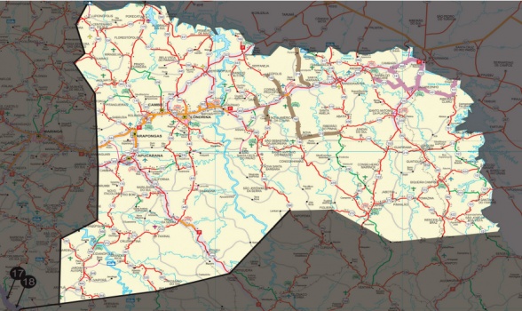Mapa da Área de Atuação da 2ª Companhia do BPRv
