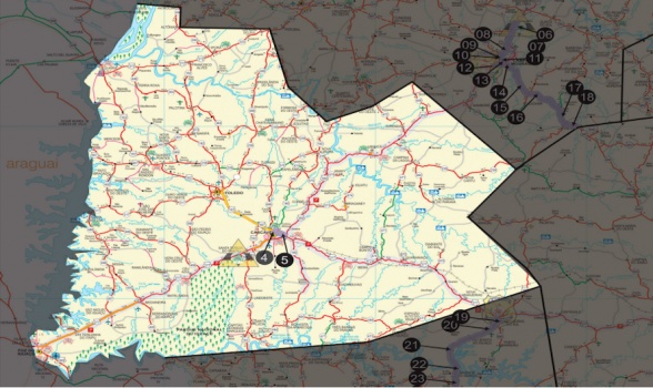 Mapa da Área de Atuação da 3ª Companhia do BPRv