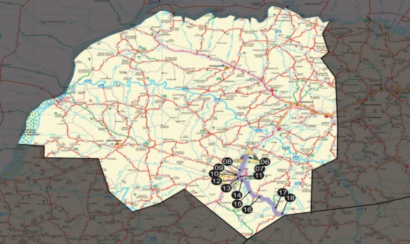 Mapa da Área de Atuação da 4ª Companhia do BPRv