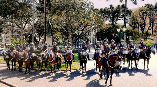 Foto atual do 1º Esquadrão do Regimento de Polícia Montada