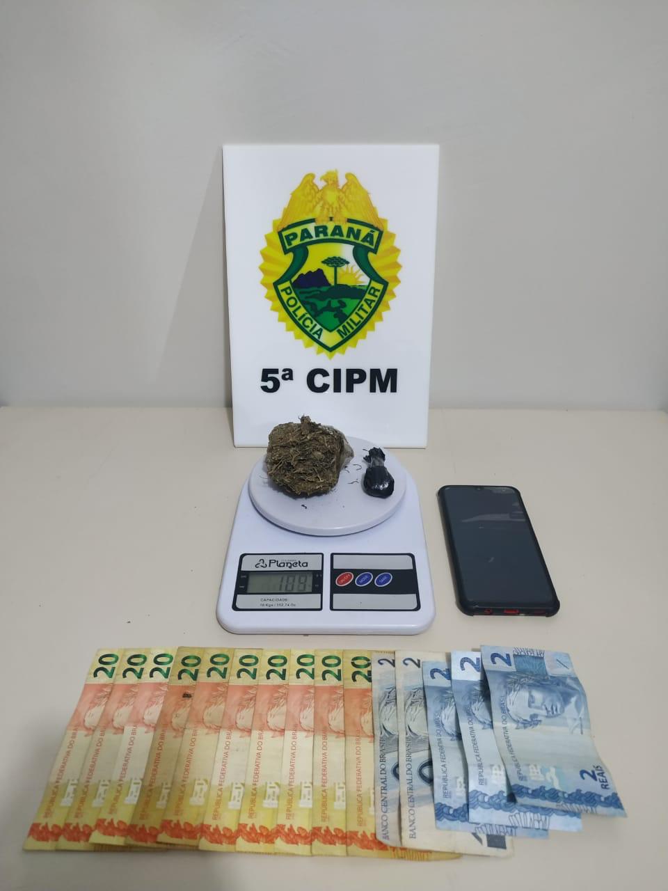Em ações separadas, PM apreende mais de meio quilo de maconha e encaminha duas pessoas em Cianorte (PR)