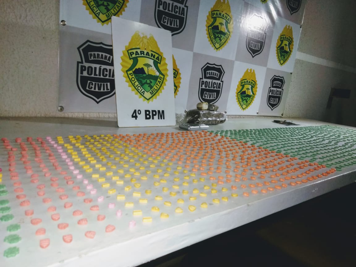 Em Maringá (PR), PM apreende quase 12 quilos de haxixe e 1,5 mil comprimidos de ecstasy