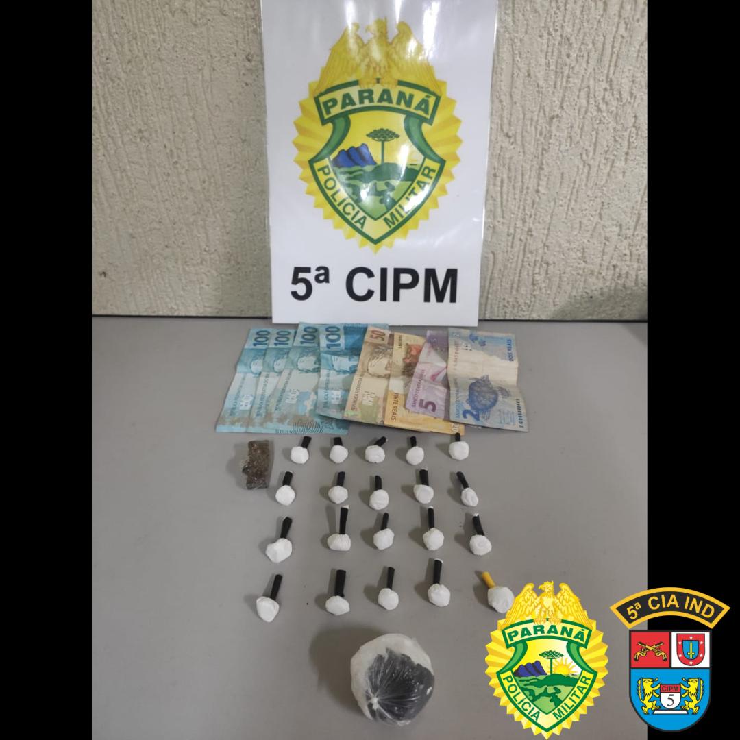 PM encaminha quatro pessoas e apreende diversas porções de drogas no Noroeste do estado