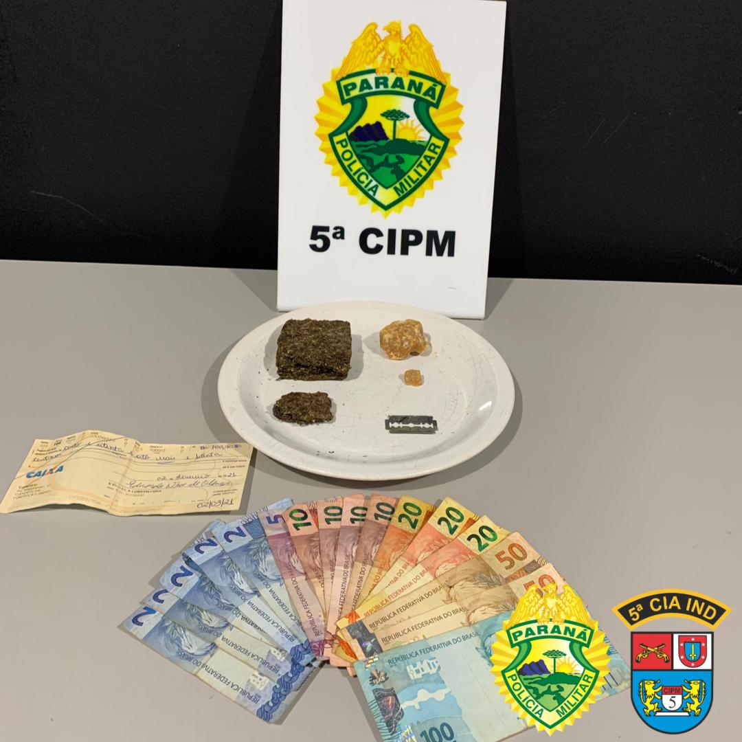 Em Cianorte (PR), PM encaminha homem e adolescente ao serem flagrados com drogas