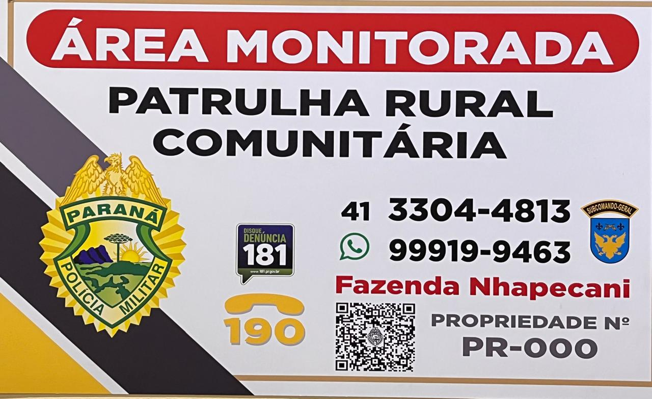 Placa de identificação patrulha rural