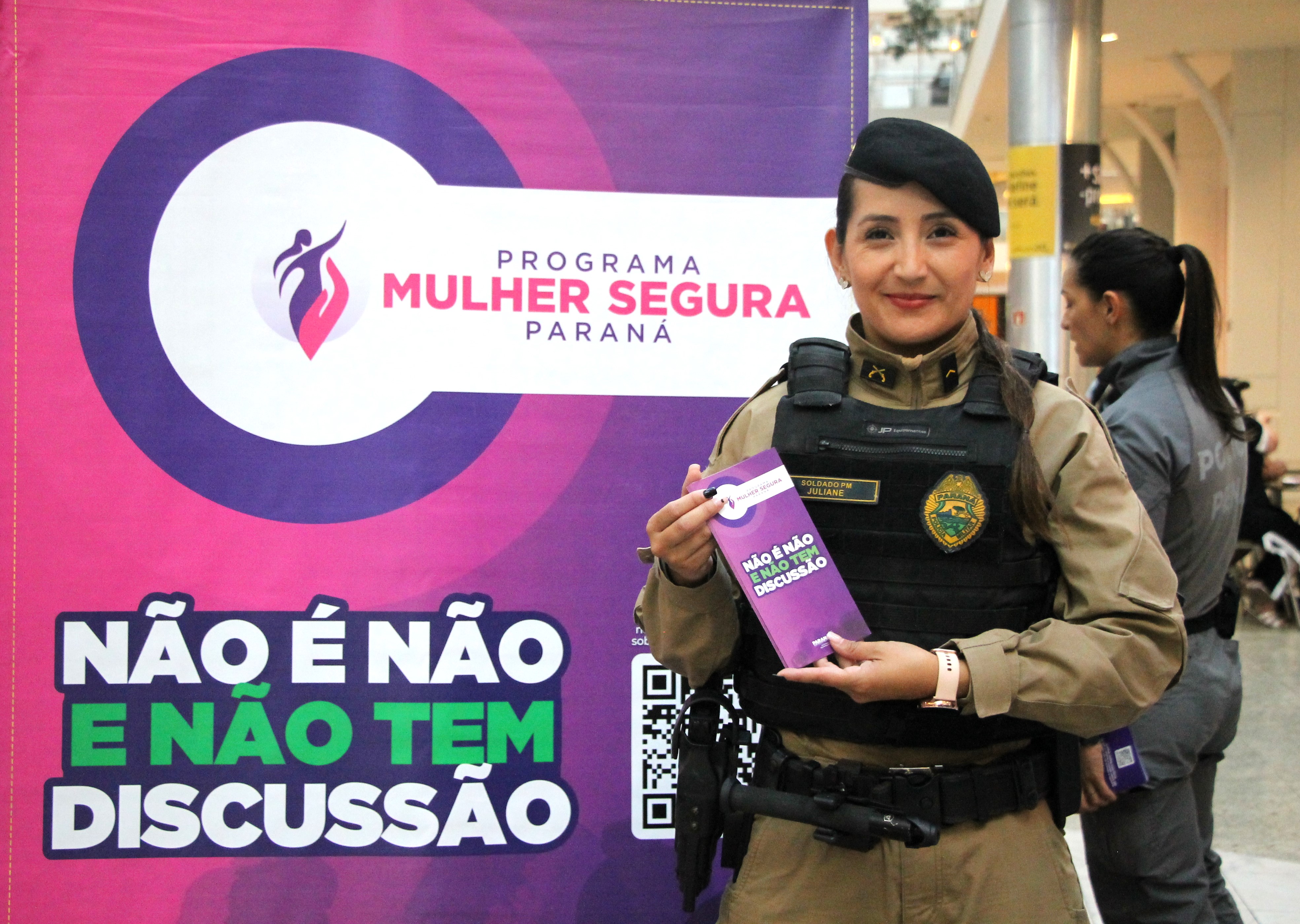 PMPR e Forças de Segurança Intensificam Ações de Proteção à Mulher durante evento da SESP no Shopping Estação