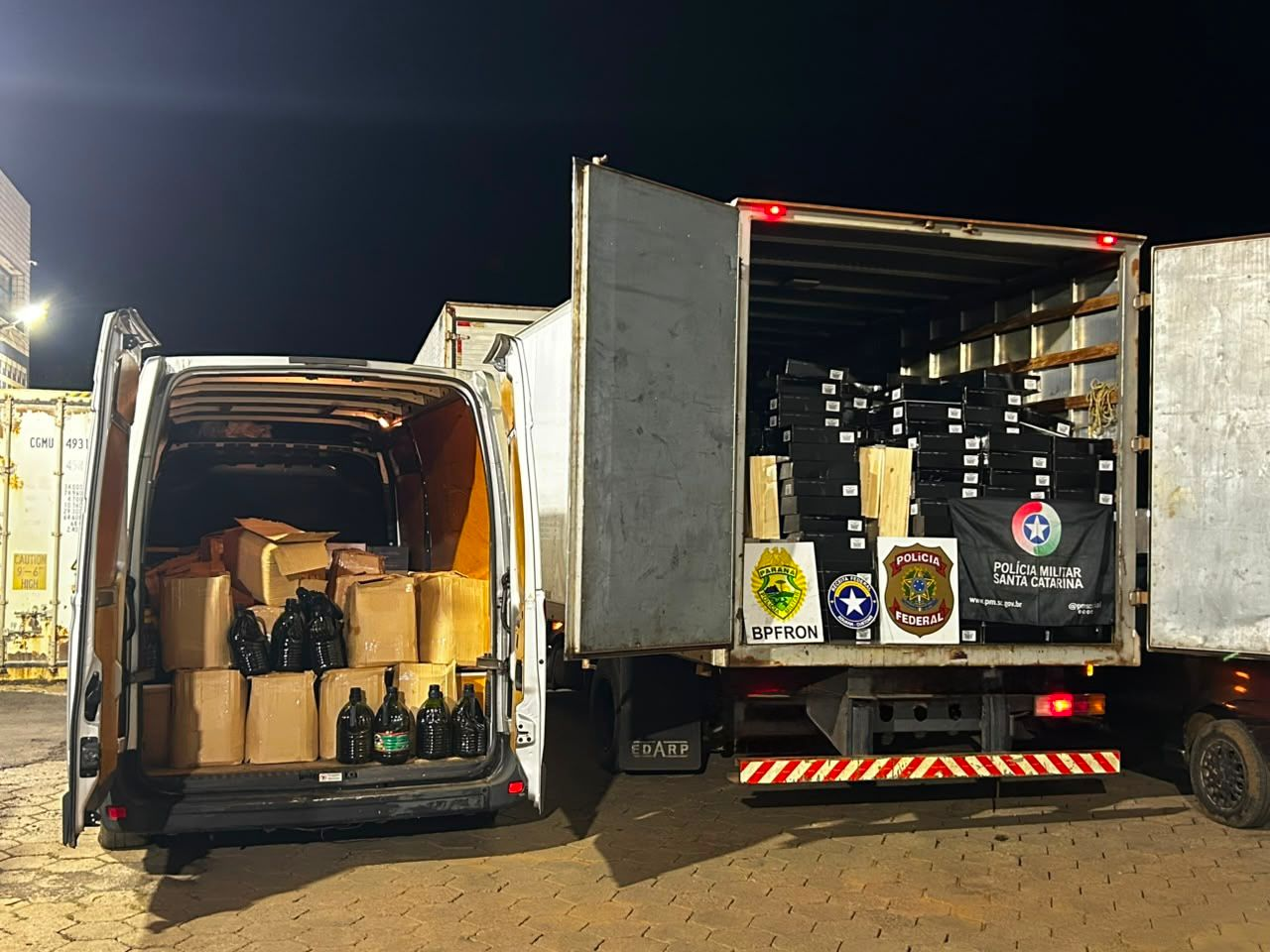 Ação integrada apreende mais de R$ 1,5 milhão em vinhos e mercadorias contrabandeadas em Barracão