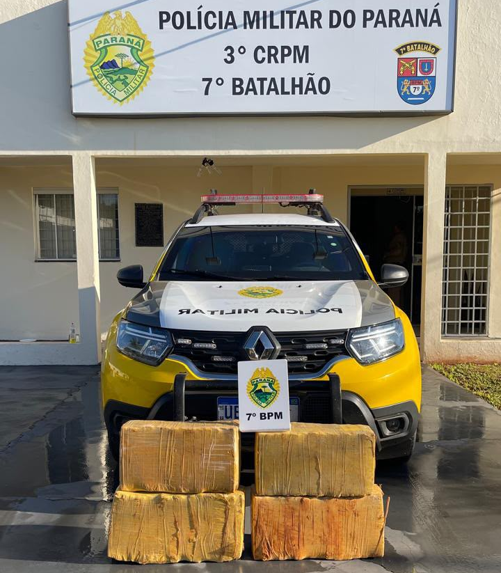 PMPR apreende mais de 72 quilos de maconha em veículo abandonado em Tapejara