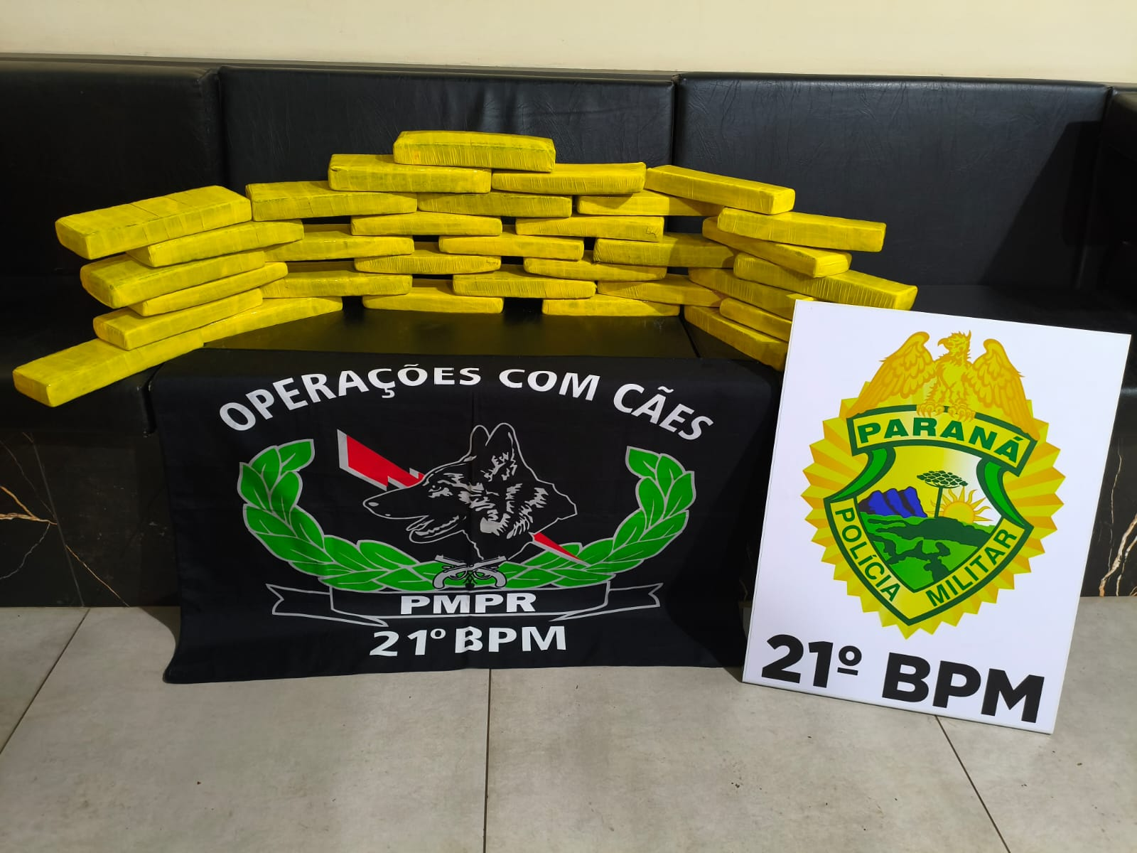 PMPR apreende mais de 25 quilos de maconha em ônibus interestadual em Francisco Beltrão