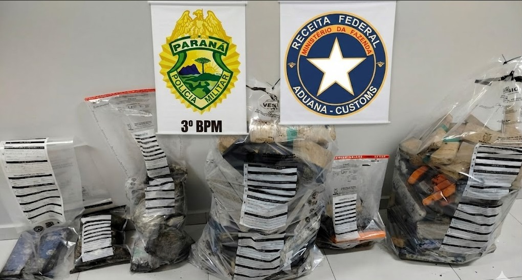 PMPR e Receita Federal apreendem mais de 124 quilos de maconha em Itapejara d’Oeste