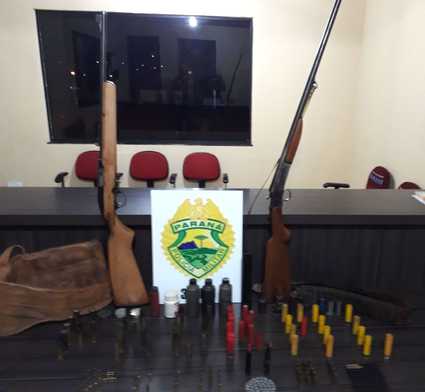 Armas de fogo são apreendidas pela PM em Palmas (PR), no Sudoeste do estado