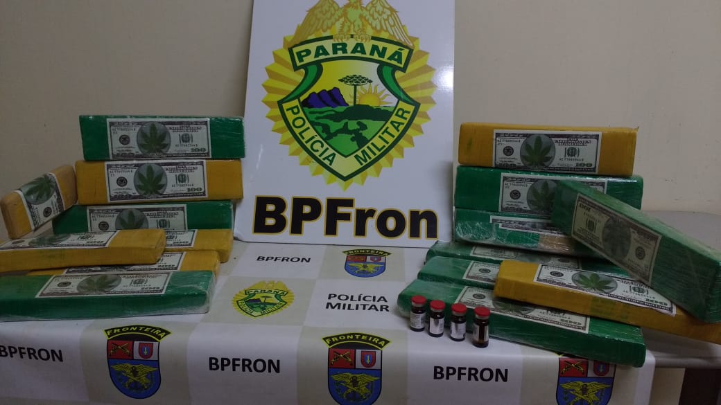BPFron apreende 15 quilos de maconha e encaminha adolescente em Guaíra (PR), no Oeste do estado
