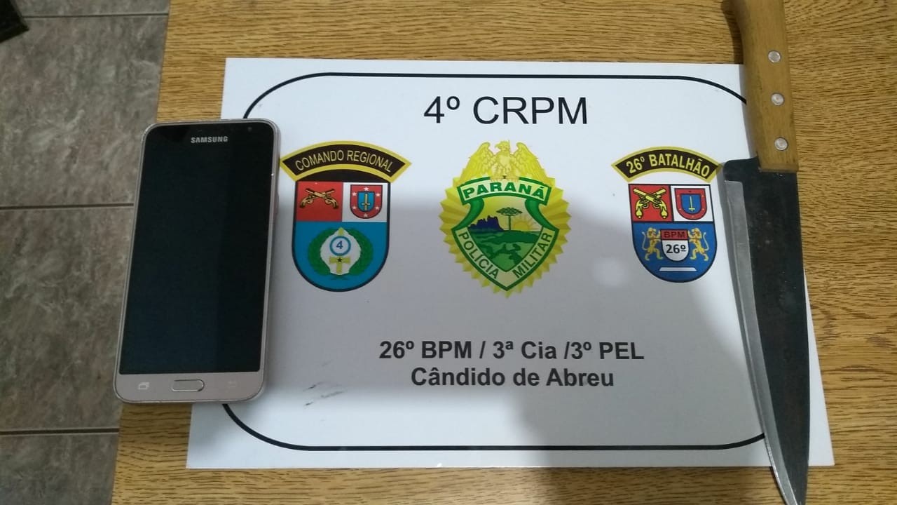 Policiais militares recuperam celular e prendem homem suspeito de cometer o delito nos Campos Gerais do Estado