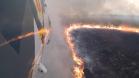 Helicópteros do BPMOA prestam apoio no combate ao incêndio do Parque Nacional de Ilha Grande, no Oeste do Paraná