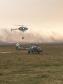 Helicópteros do BPMOA prestam apoio no combate ao incêndio do Parque Nacional de Ilha Grande, no Oeste do Paraná