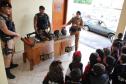 Batalhão da PM recebe visita de alunos do Centro de Educação Infantil Sagrada Família em Santo Antônio da Platina (PR)
