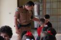 Batalhão da PM recebe visita de alunos do Centro de Educação Infantil Sagrada Família em Santo Antônio da Platina (PR)