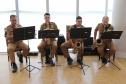 Banda da PM homenageia Comandante-Geral com música e comemora promoção de integrantes em solenidade no Palácio do Iguaçu
