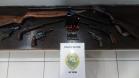 PM apreende oito armas de fogo, além de munições e cigarros contrabandeados no Centro-Sul do estado