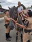 Instituição beneficente de Ponta Grossa (PR), a APACD, recebe visita da cavalaria do 1º Batalhão da PM